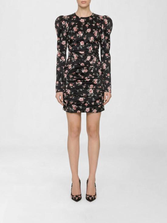 26SS 돌체앤가바나 빈티지 로즈 프린트 드레이프 드레스 F60G3TFSA8H HN5XQ Pink