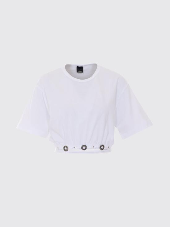 26SS 핑코 반팔 티셔츠 106907A3AR Z04 White - PINKO