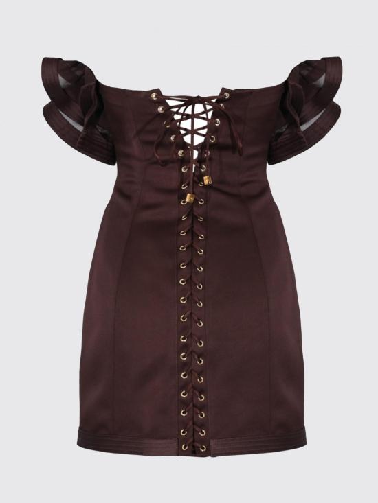 26SS 엘리자베타프랜치 숏 원피스 AB87962E2 644 Brown - ELISABETTA FRANCHI