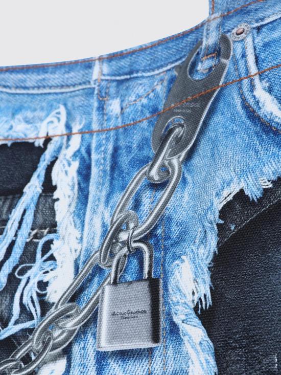 26SS 아크네 스튜디오 데님 프린트 토트 C10270 863 Blue - ACNE STUDIOS