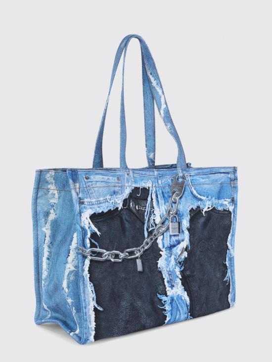 26SS 아크네 스튜디오 데님 프린트 토트 C10270 863 Blue - ACNE STUDIOS