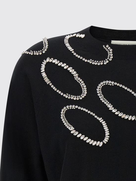 26SS 드리스 반 노튼 스웨터 2610112023700 900 Black - DRIES VAN NOTEN