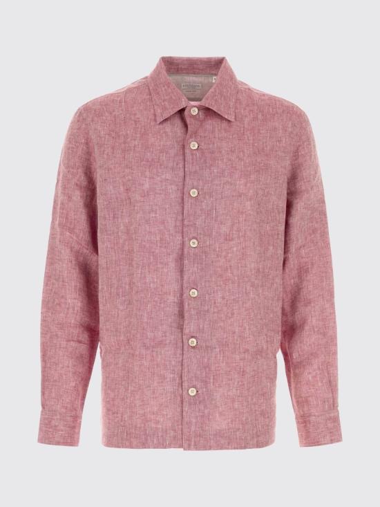 26SS 브루넬로 쿠치넬리 이지 핏 리넨 셔츠 MM6840618 C151 Red - BRUNELLO CUCINELLI
