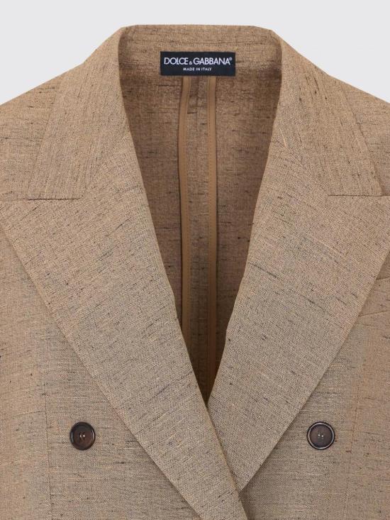 26SS 돌체앤가바나 더블 브레스티드 시칠리아 트위드 이펙트 자켓 F29YFTHUMWC S8230 Beige - DOLCE & GABBANA