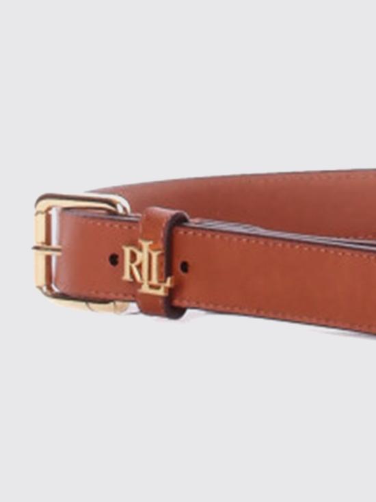 26SS 랄프 로렌 로고 키퍼 가죽 슬림 벨트 412968763 002 Brown - RALPH LAUREN