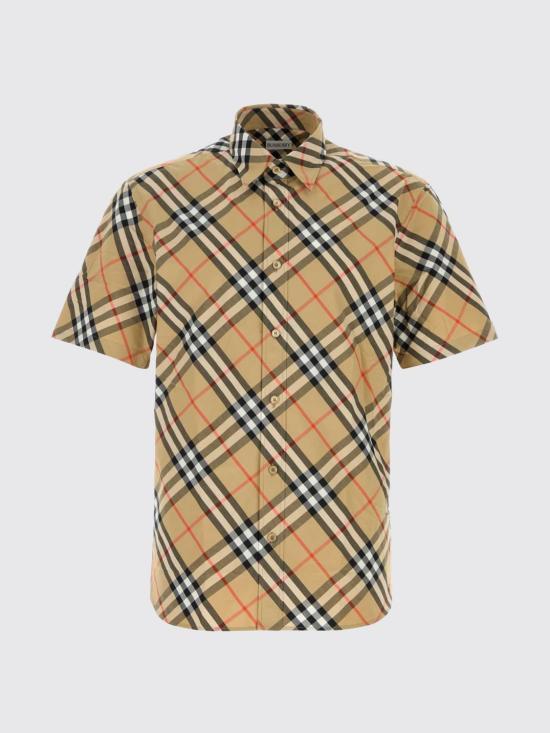 26SS 버버리 체크 숏 셔츠 8087637 Sand - BURBERRY