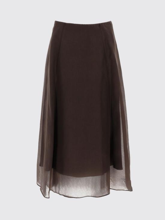 26SS 브루넬로 쿠치넬리 롱 스커트 MF940G3877 C4222 Burnt - BRUNELLO CUCINELLI