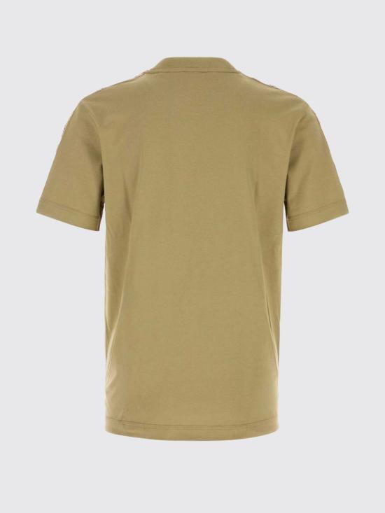 26SS 버버리 체크 트리밍 코튼 티셔츠 8123273 Beige - BURBERRY