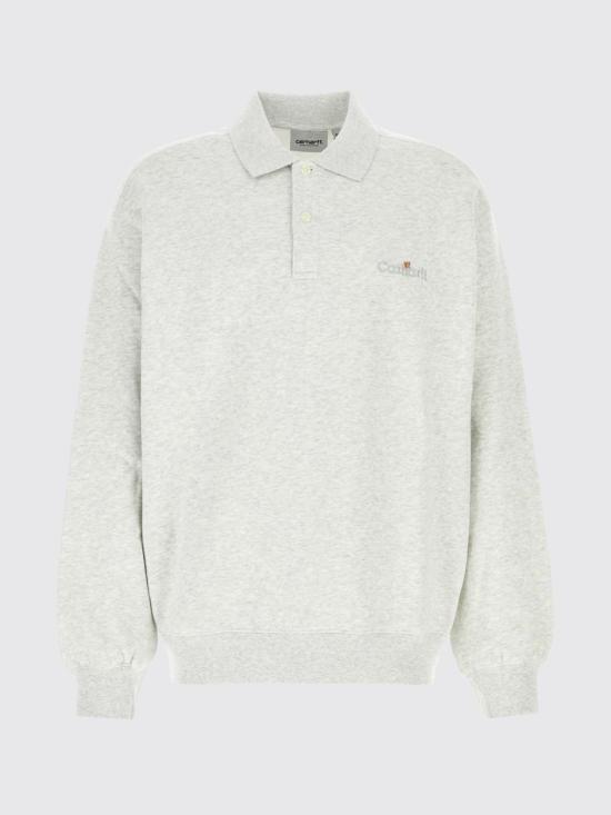 26SS 칼하트 WIP 라벨 폴로 스웨트셔츠 I036349 482XX Grey - CARHARTT WIP