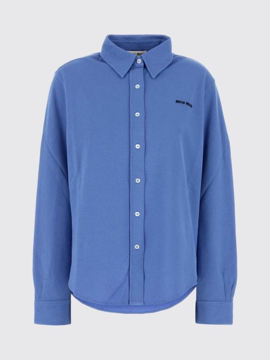 26SS 미우미우 코튼 피케 셔츠 MK1980SOOO14RW F0237 Sky Blue
