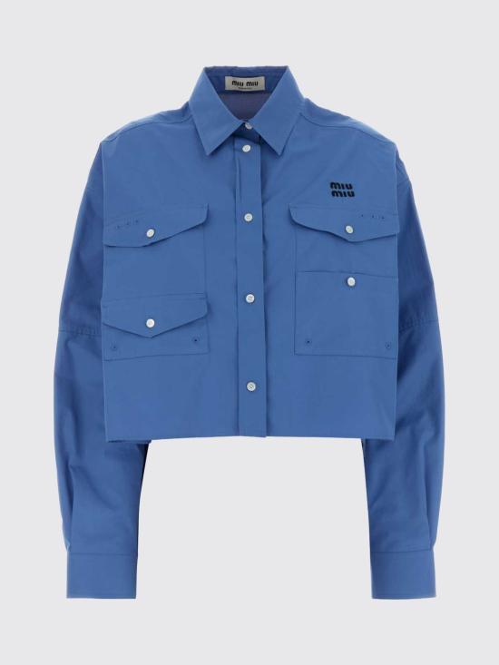 26SS 미우미우 포플린 셔츠 MK2025SOOO10RG F0237 Sky Blue