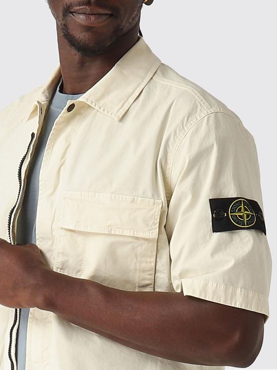 26SS 스톤 아일랜드 반팔 셔츠 1100025S0A10 V0093 Ivory - STONE ISLAND