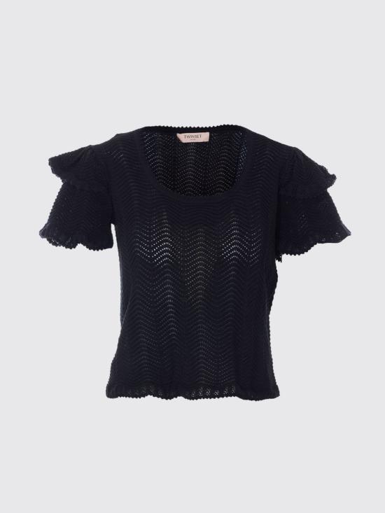 26SS 트윈셋 반팔 티셔츠 261TT3051 00006 Black - TWINSET