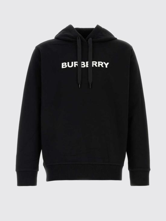 26SS 버버리 로고 프린트 코튼 후디 8096363 Black - BURBERRY