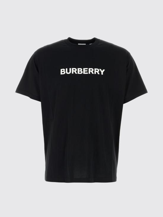 26SS 버버리 로고 프린트 코튼 오버사이즈 티셔츠 8084233 Black - BURBERRY