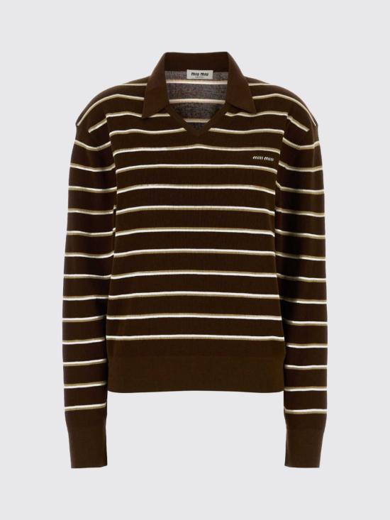 26SS 미우미우 폴로 티셔츠 MML03ESOOO183M F0324 Brown