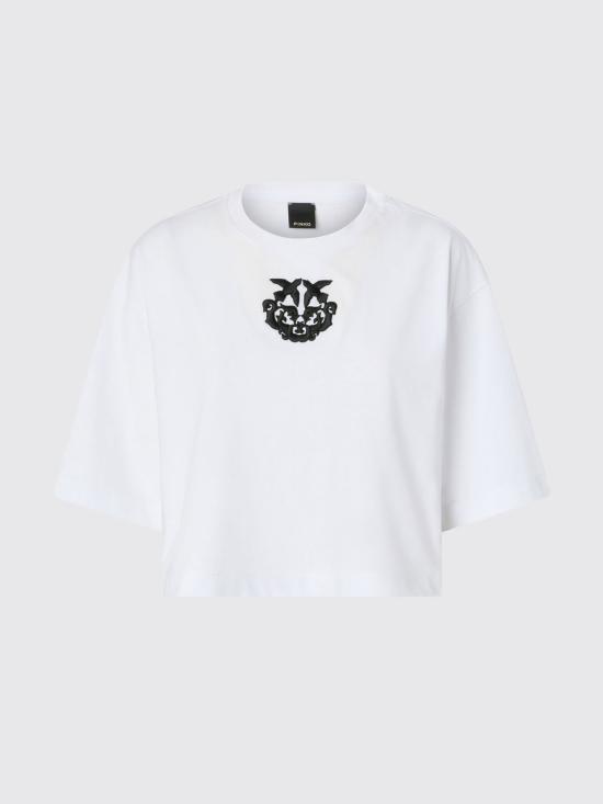 26SS 핑코 반팔 티셔츠 106814A3AM ZZ1 White 1 - PINKO