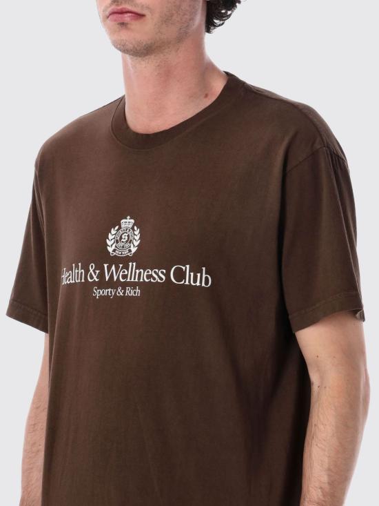 26SS 스포티앤리치 반팔 티셔츠 TO04365241BR03 CHOCOLATE Brown - SPORTY & RICH