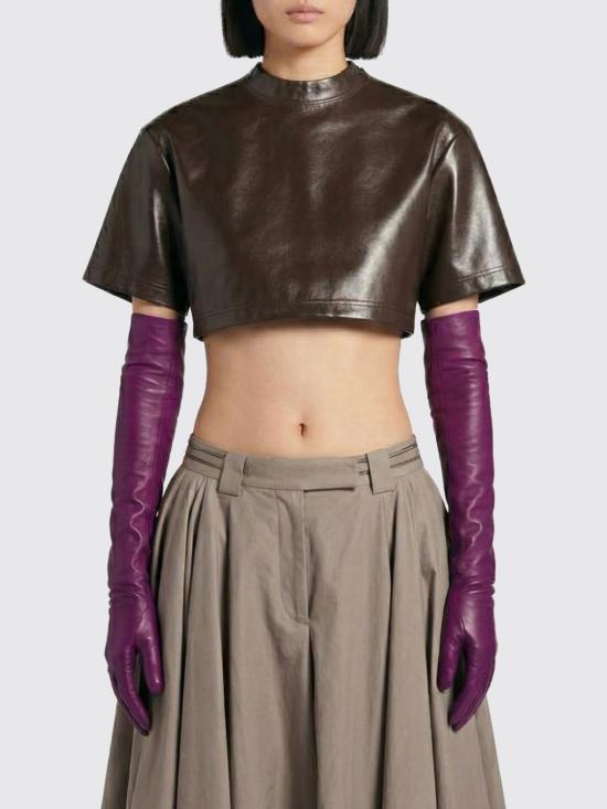 26SS 발렌시아가 슈퍼 크롭 탑 871799TUS17 2150 Brown