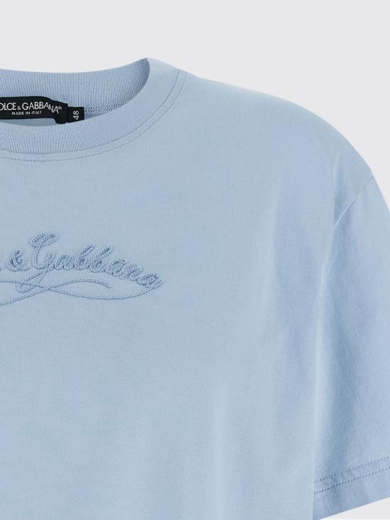 26SS 돌체앤가바나 자수 저지 티셔츠 F8V42ZGDDL1 B1581 Blue - DOLCE & GABBANA