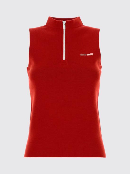 26SS 미우미우 민소매 티셔츠 MMV329SOOO18SP F0011 Red