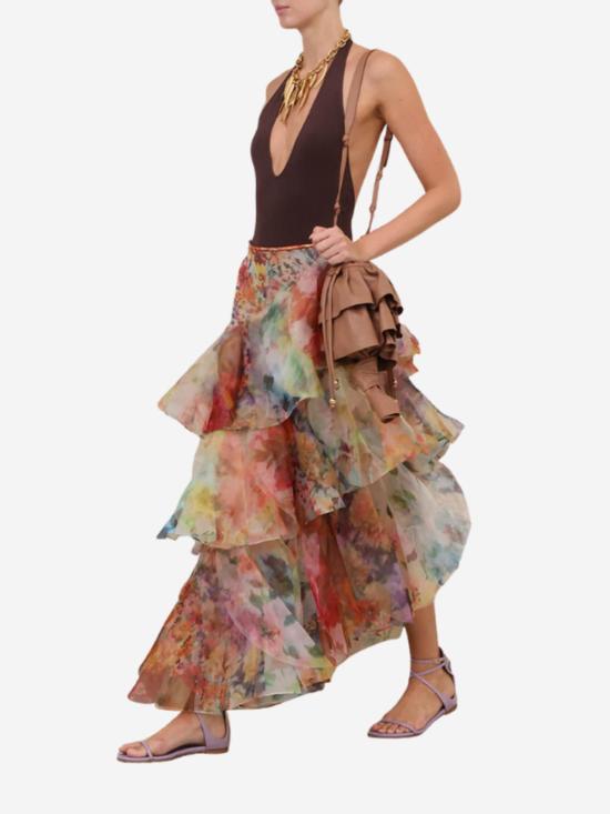  짐머만 바디수트 티셔츠 Zimmermann 루나 홀터 바디수트 - ZIMMERMANN