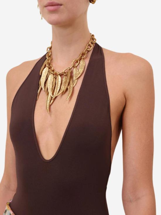  짐머만 바디수트 티셔츠 Zimmermann 루나 홀터 바디수트 - ZIMMERMANN