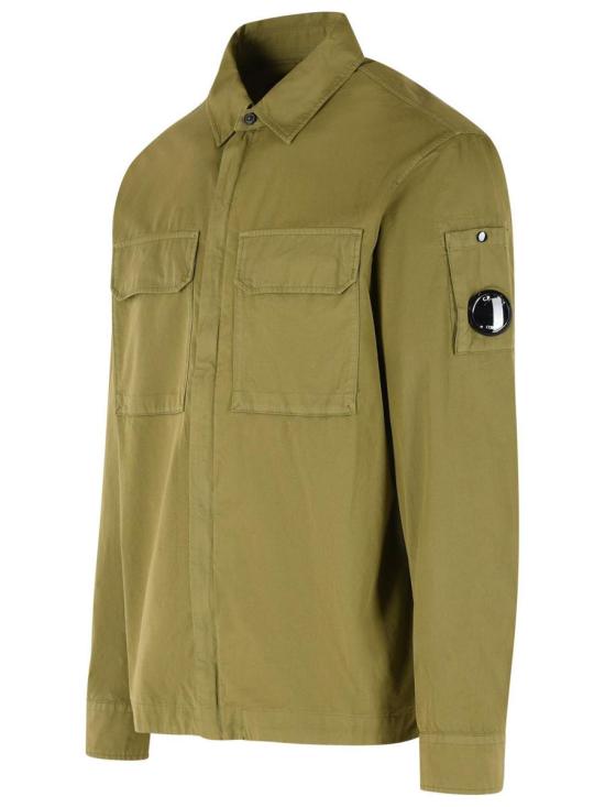 26SS 씨피 컴퍼니 오가닉 개버딘 지퍼 렌즈 오버셔츠 20CMOS156A 110143G 644 DRIED HERB DOM - C.P. COMPANY