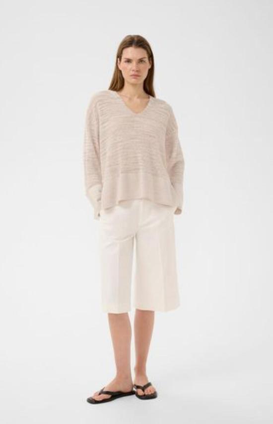  Inwear 스웨터 인웨어 니타 코튼 믹스 브이넥 점퍼 에크루 - OTHER BRANDS