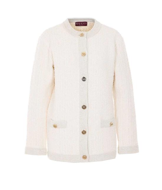  구찌 가디건 부클레 카디건 화이트