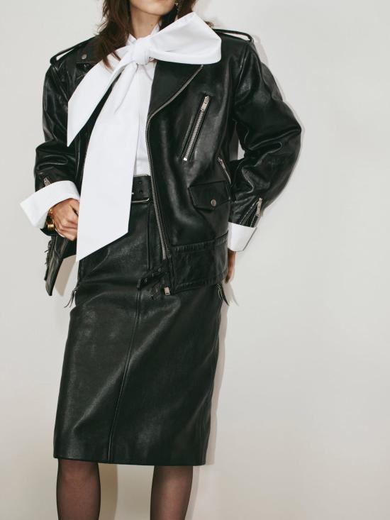 26SS 생로랑 미디 스커트 865021 YCVE21023 Black - SAINT LAURENT