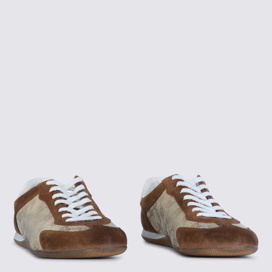  구찌 스니커즈 워시드 브라운 가죽 - GUCCI