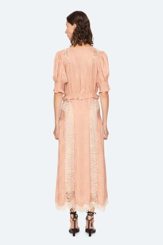  씨뉴욕 롱 원피스 Sea Ny Ethel 솔리드 퍼프 슬리브 미디 드레스 - SEA NY