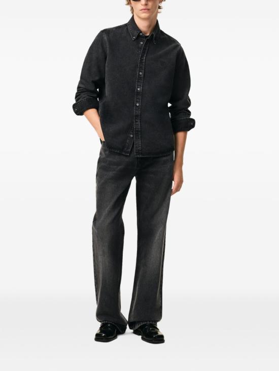 26SS 아미 톤온톤 하트 로고 데님 코튼 버튼 다운 셔츠 USH785 DE0125 031 USED BLACK DOM - AMI