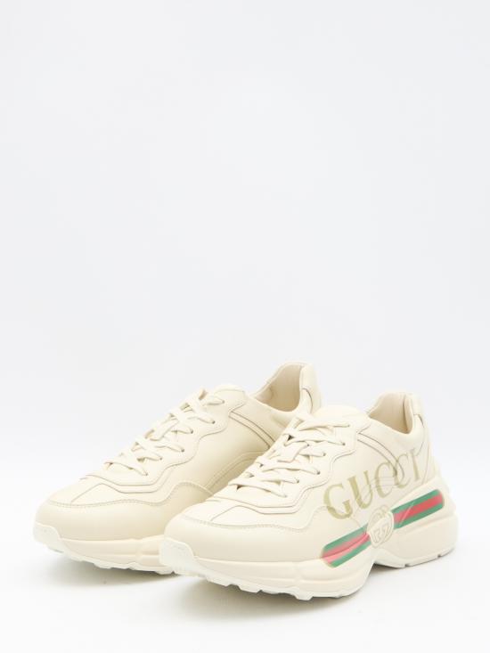 26SS 구찌 RHYTON 라이톤 구찌 로고 스니커즈 528892 DRW00 9522 WHITE DOM - GUCCI