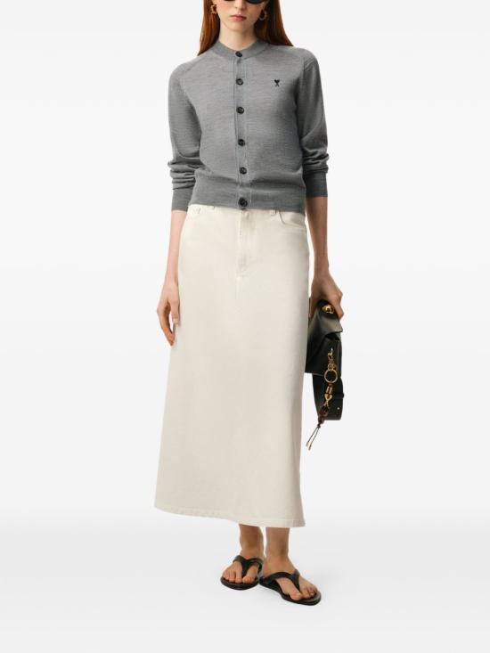 26SS 아미 ADC 울 크루넥 가디건 FKC386 KN0039 0504 HEADER GREY BLACK DOM - AMI