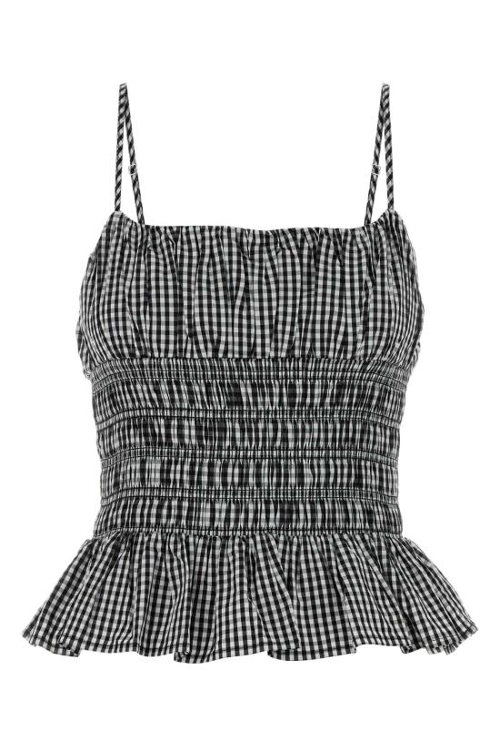 26SS 마이클 코어스 민소매 티셔츠 MS640ZXKQP BLACKWHITE Checked