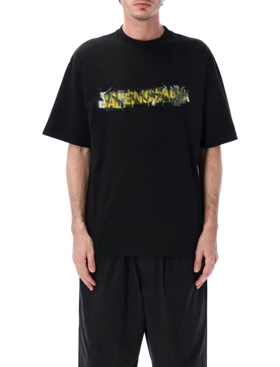 26SS 발렌시아가 반팔 티셔츠 764235TUVI6 1000 Nero