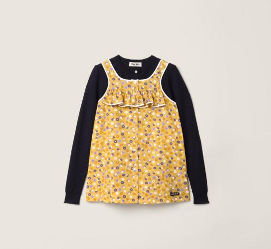 26SS 미우미우 긴팔 티셔츠 MT2235SOOO19KV F0S8E GIALLO VIOLA