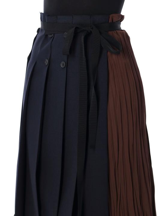 26SS 프라다 러쉬 스티치 패브릭 패치워크 스커트 P164IR19Q3 F0008 Blu - PRADA