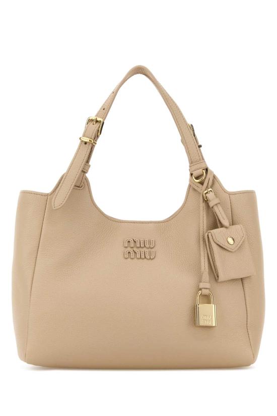 26SS 미우미우 레더 숄더백 5BA3042IFL F05C2 Beige o Tan