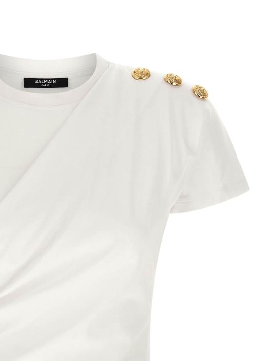 26SS 발망 반팔 티셔츠 GF1EF002BD39GAB White - BALMAIN