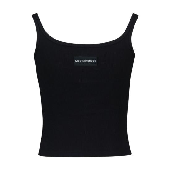 26SS 마린세르 문 로고 리브드 저지 크롭드 탱크탑 WTO507ACJER0011 BK99 BLACK DOM - MARINE SERRE