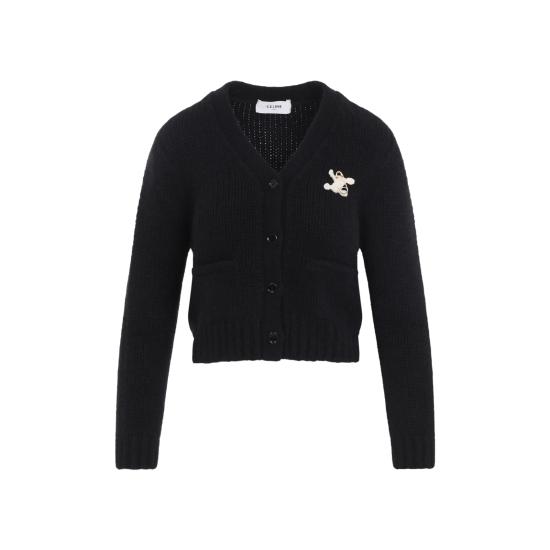 26SS 셀린느 캐시미어 실크 가디건 RY0KM0899 38NO BLACK - CELINE