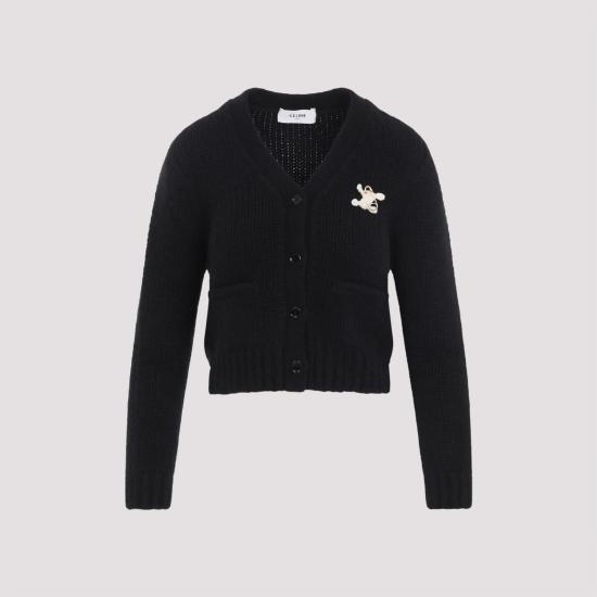 26SS 셀린느 캐시미어 실크 가디건 RY0KM0899 38NO BLACK - CELINE