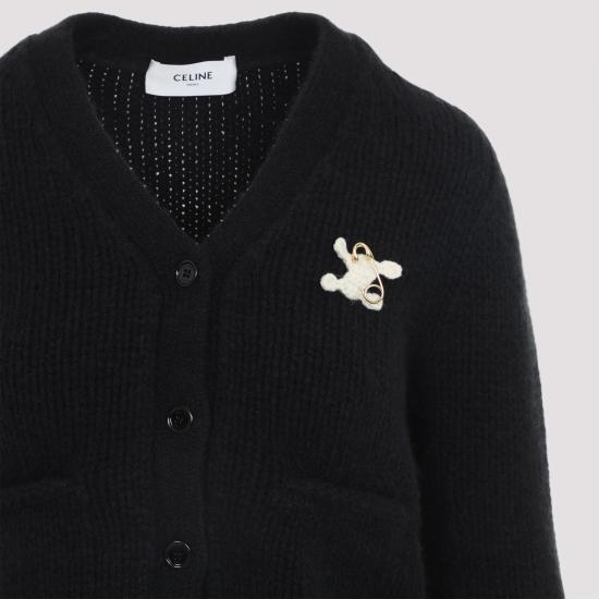 26SS 셀린느 캐시미어 실크 가디건 RY0KM0899 38NO BLACK - CELINE