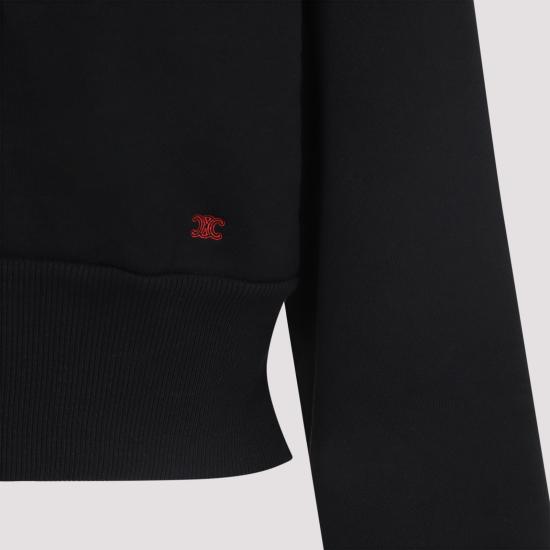 26SS 셀린느 후드 티셔츠 RY0OL1233 GDX7 BLACK ROUGE CERISE - CELINE