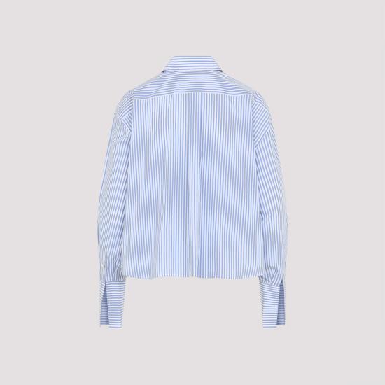 26SS 셀린느 스트라이프 코튼 포플린 크롭 셔츠 RC0941389 CBA0 CRAIE BLEU CIEL - CELINE