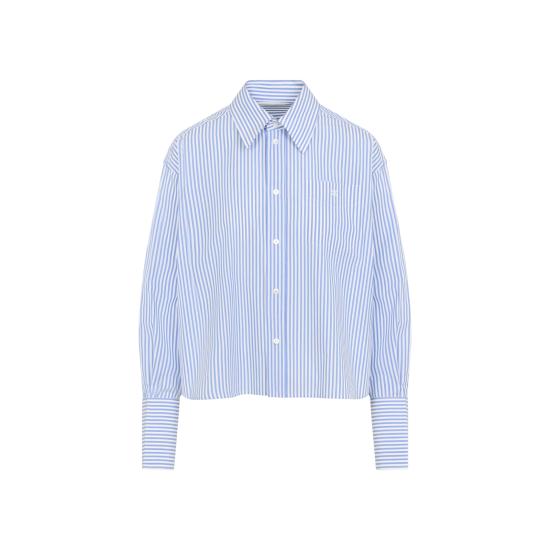 26SS 셀린느 스트라이프 코튼 포플린 크롭 셔츠 RC0941389 CBA0 CRAIE BLEU CIEL - CELINE