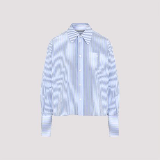 26SS 셀린느 스트라이프 코튼 포플린 크롭 셔츠 RC0941389 CBA0 CRAIE BLEU CIEL